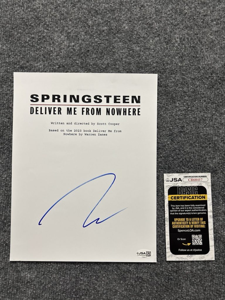 Jeremy Allen White Signed FullScript Springsteen Deliver Me from Nowhere Jsa Coa