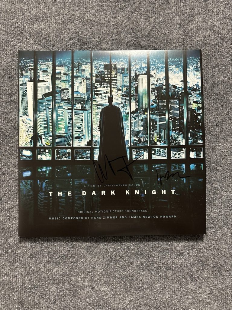 HANS ZIMMER Christian Bale Dual Signed Autographed THE DARK KNIGHT VINYL Psa Coa
