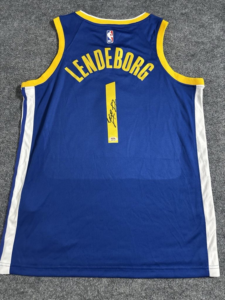 YAXEL LENDEBORG SIGNED Autographed GOLDEN STATE WARRIORS Jersey. Psa Coa. Rare