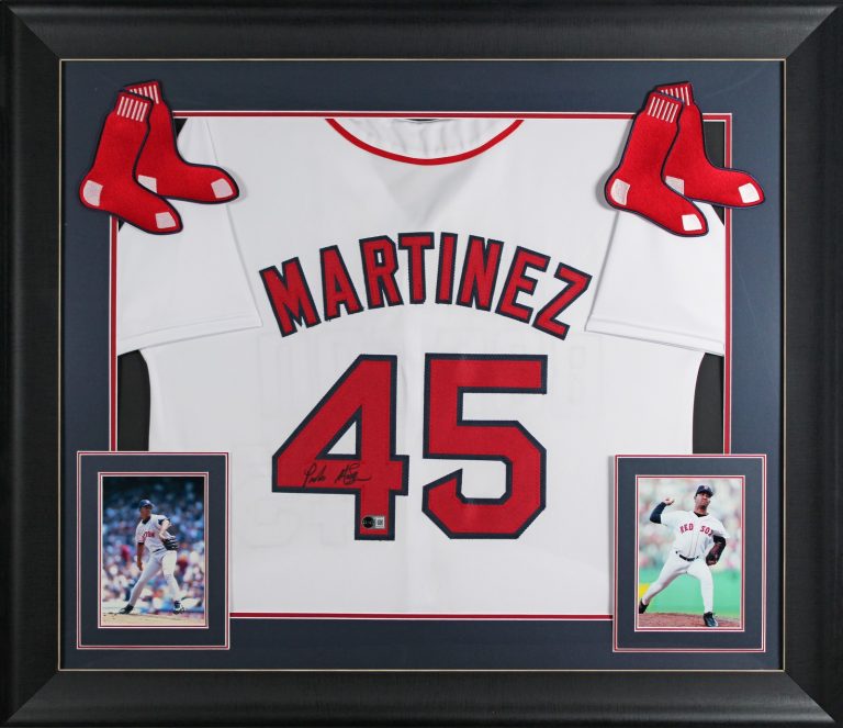 Pedro Martinez Authentic Signed White Pro Style Framed Jersey BAS Witnessed