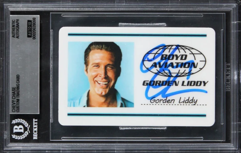 Chevy Chase Fletch Signed Custom Trading Card Auto Grade Gem Mint 10 BAS Slabbed