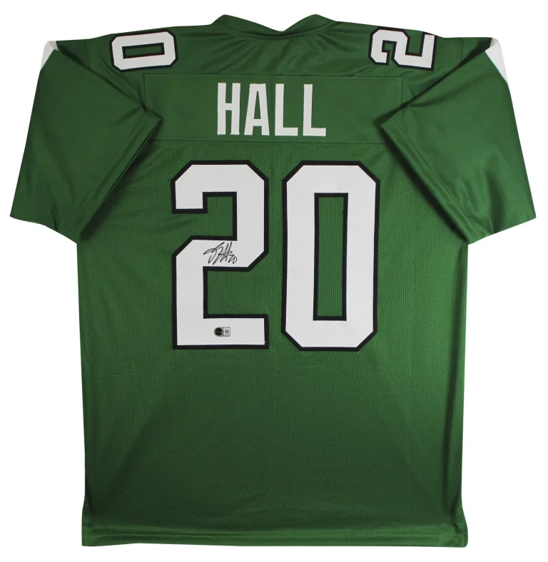 Breece Hall Authentic Signed Green Pro Style Jersey Autographed BAS Witnessed
