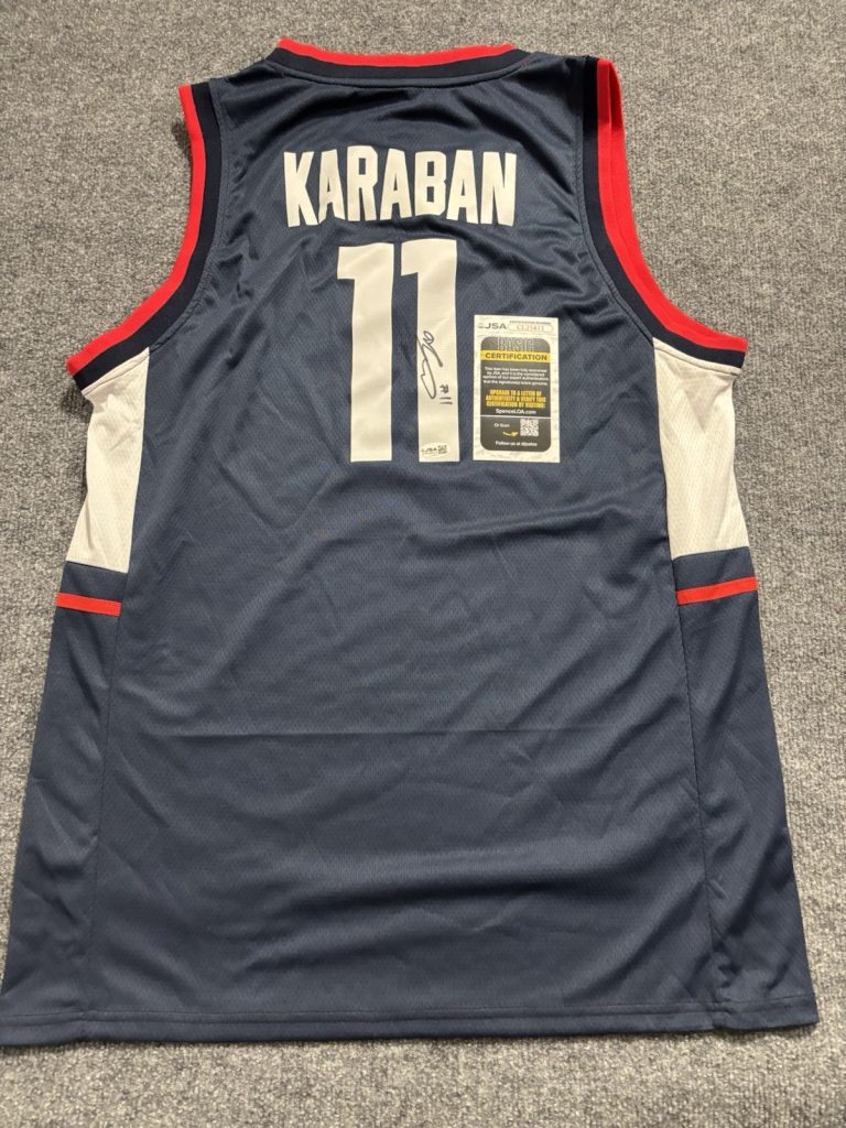 Alex Karaban UConn Connecticut Huskies Signed Autographed Jersey. Jsa Coa