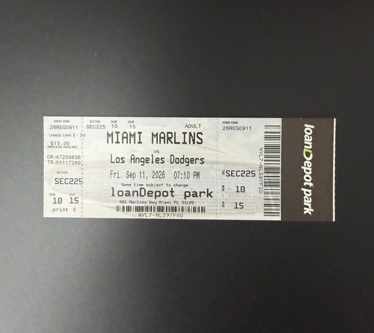 Josue De Paula MLB Debut Ticket Stub 9/11/2026 Rare Los Angeles Dodgers Prospect