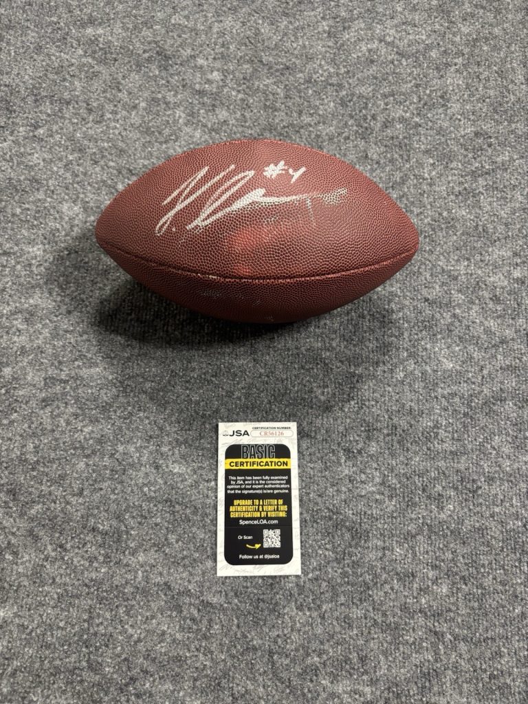 Jeremiyah Love Signed Autographed Full Size Football Arizona Cardinals. JSA Coa