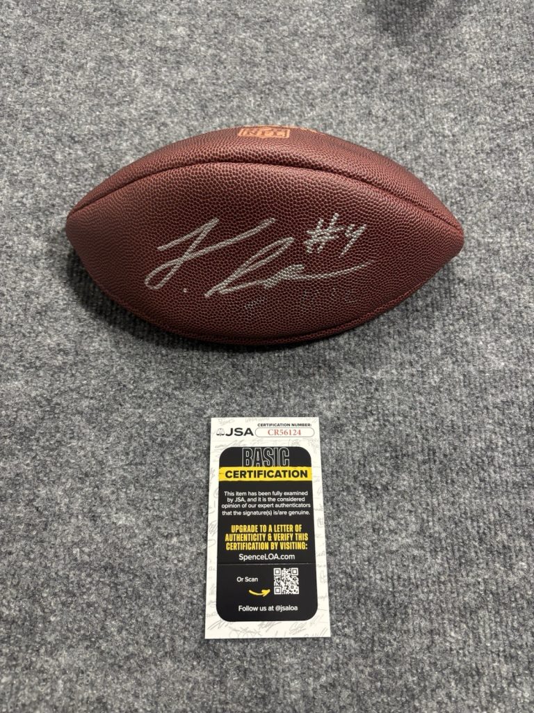 Jeremiyah Love Signed Autographed Full Size Football Arizona Cardinals. JSA Coa