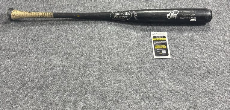 Cliff Floyd Signed Autographed Game Used Louisville Slugger Bat Marlins JSA COA