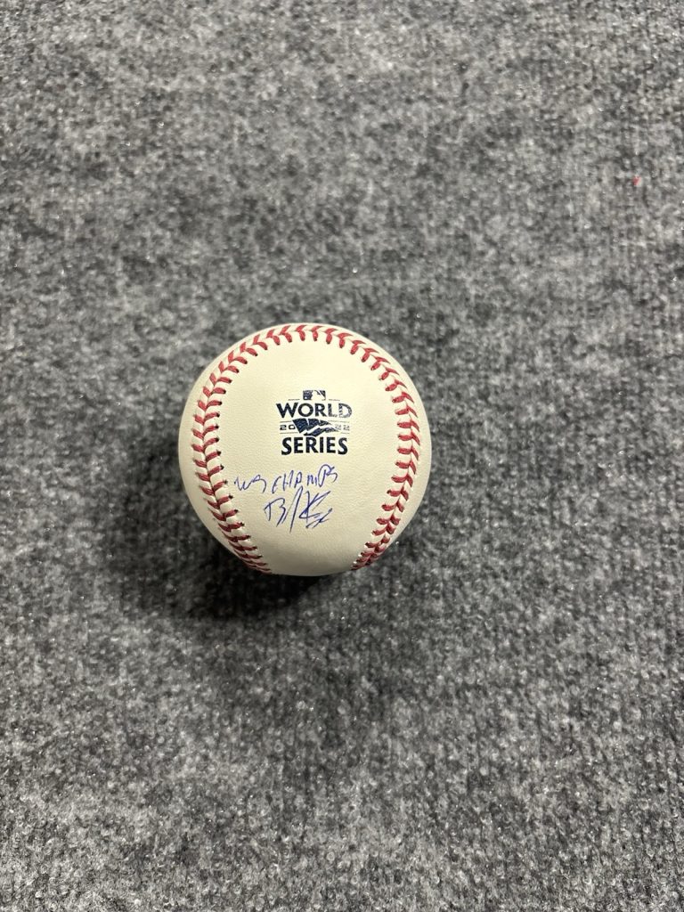HOUSTON ASTROS BRYAN ABREU AUTOGRAPHed Inscribed 2022 WORLD SERIES Ball JSA COA