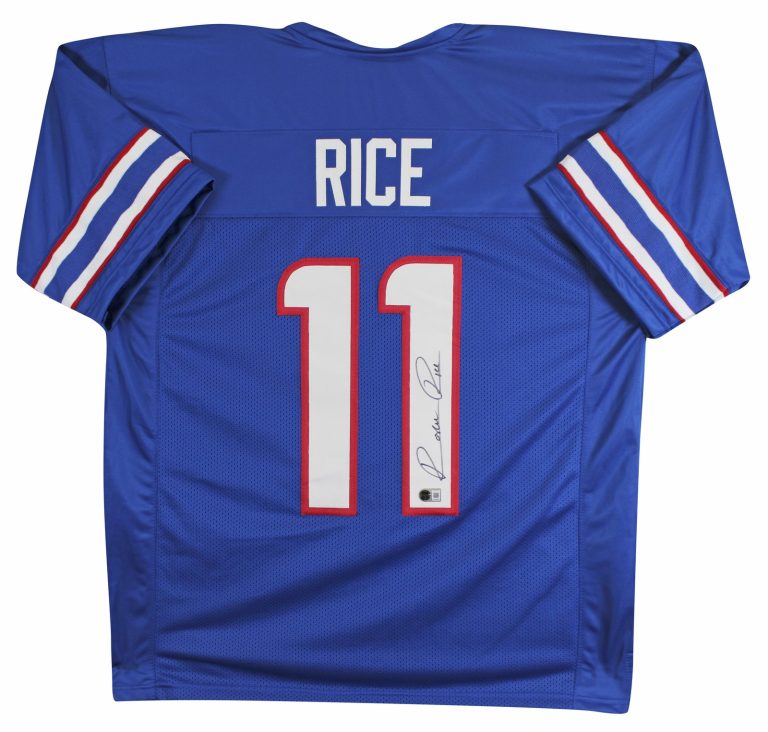 SMU Rashee Rice Authentic Signed Blue Pro Style Jersey Autographed BAS #BY031281