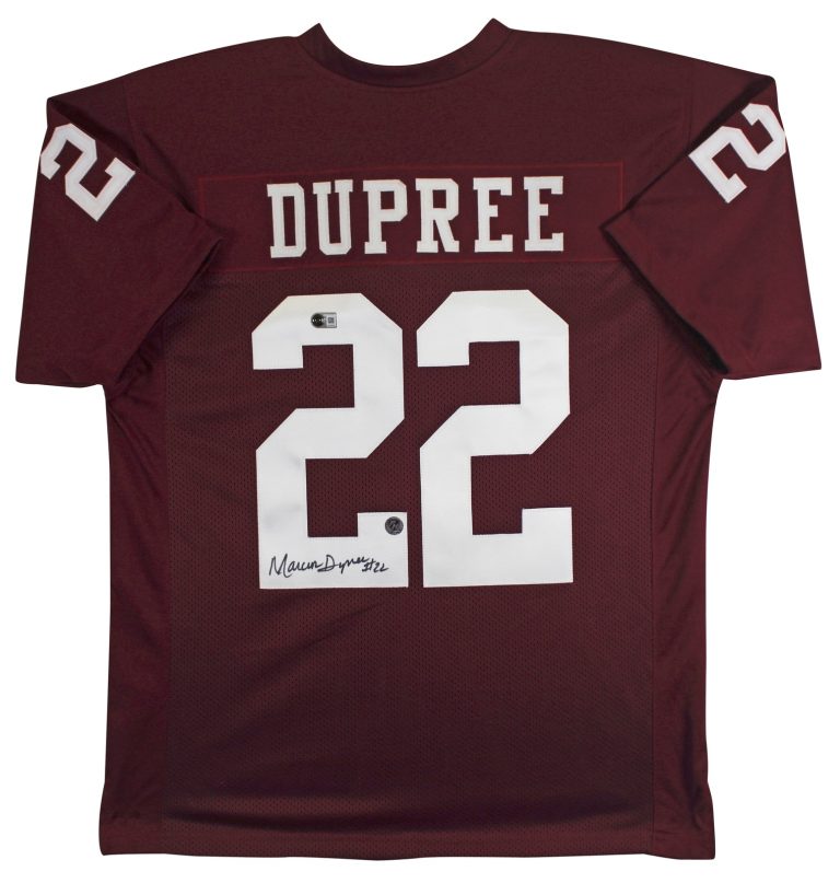 Oklahoma Marcus Dupree Authentic Signed Maroon Pro Style Jersey BAS #BY031294