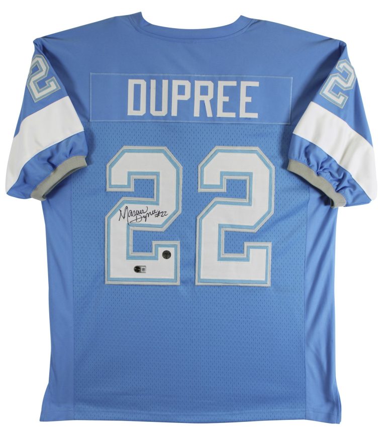 Breakers Marcus Dupree Signed Light Blue Pro Style Jersey BAS #BY031292