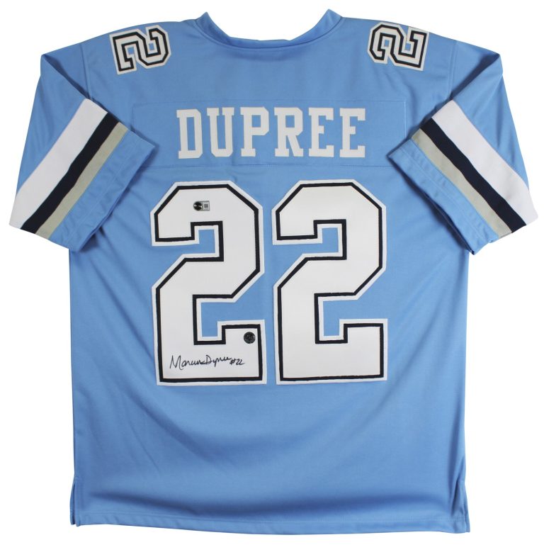 Breakers Marcus Dupree Signed Light Blue Pro Style Jersey BAS #BY031293