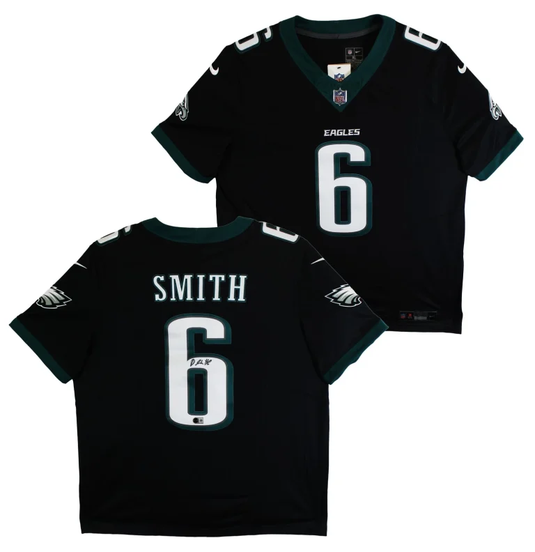 Eagles DeVonta Smith Authentic Signed Black Nike Limited Jersey BAS Witnessed