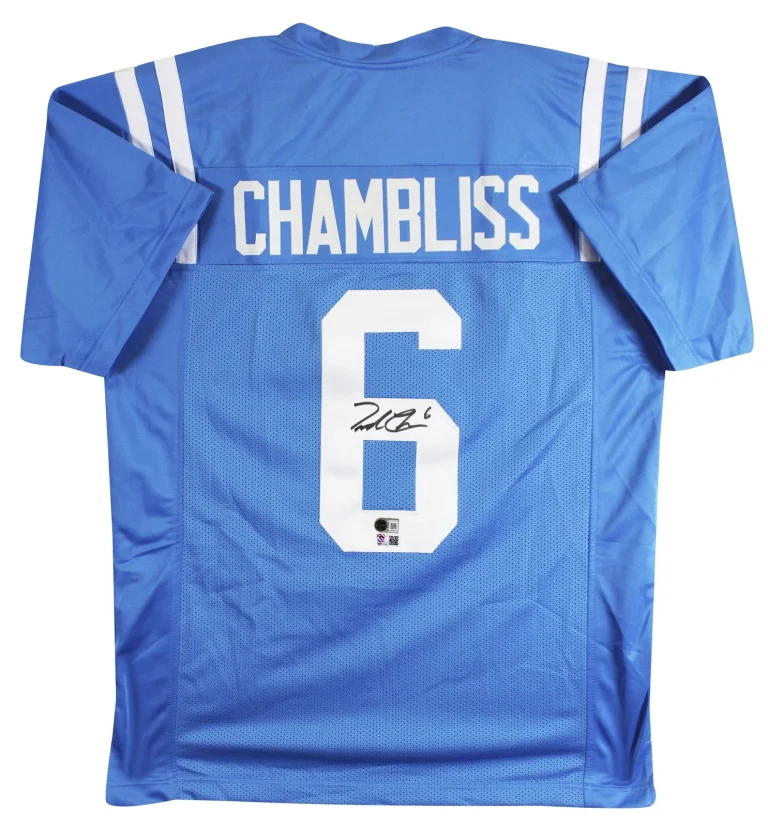 Ole Miss Trinidad Chambliss Authentic Signed Light Blue Pro Style Jersey BAS
