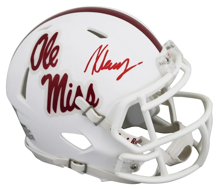 Ole Miss Kewan Lacy Authentic Signed White Speed Mini Helmet Autographed BAS