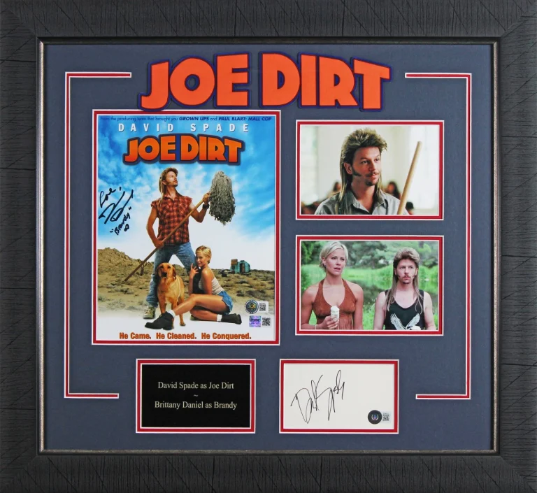 David Spade & Brittany Daniel Joe Dirt Authentic Signed Framed Display BAS