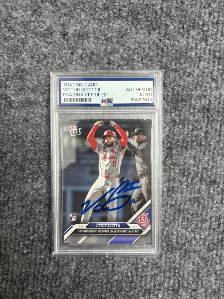 Victor Scott  2024 Topps Now 1st MLB Hit Auto. Psa DNA￼