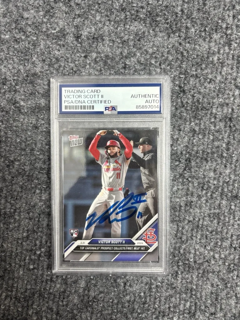 Victor Scott  2024 Topps Now 1st MLB Hit Auto. Psa DNA￼