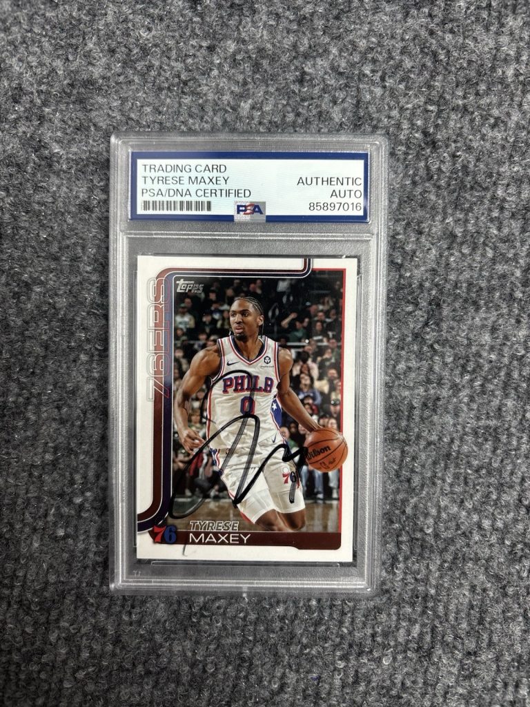 2025-26 Topps Basketball Tyrese Maxey In Person IP Auto Authentic 76ers. Psa DNA