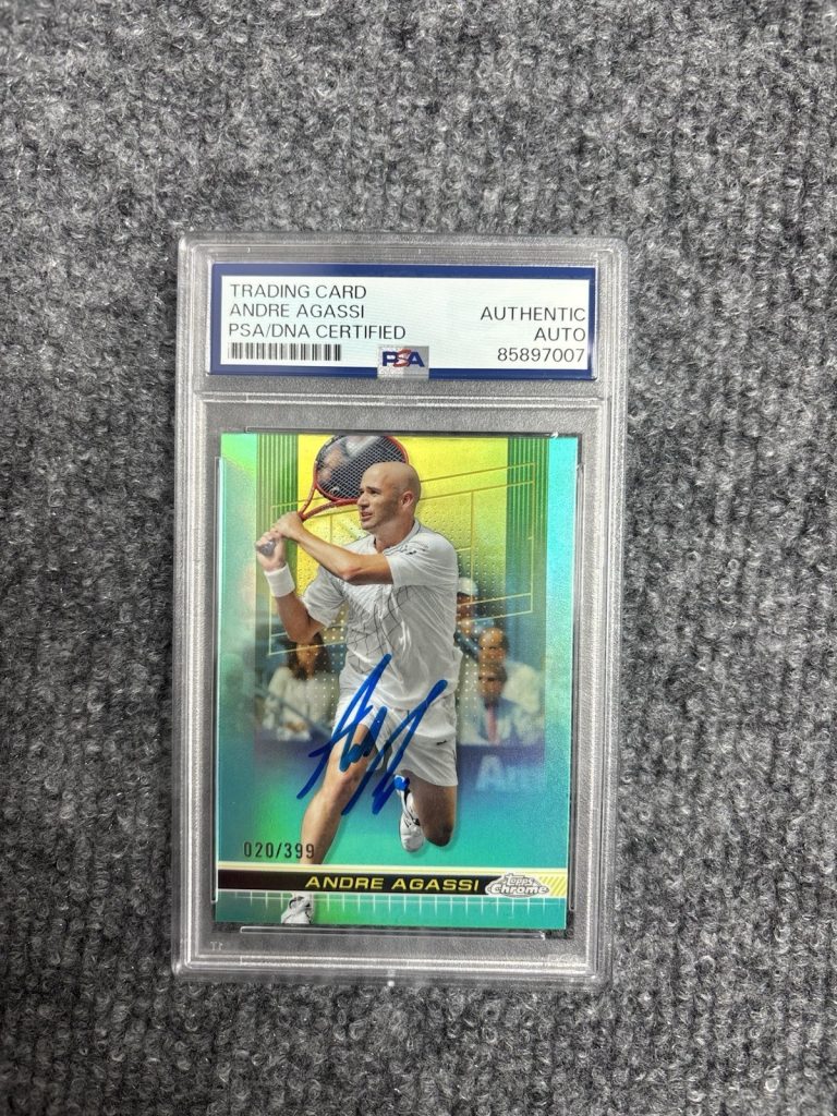 2024 Topps Chrome 168 Andre Agassi Signed Teal Refractor /399. Psa DNA