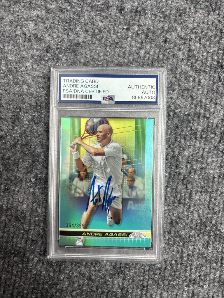 2024 Topps Chrome 168 Andre Agassi Signed Teal Refractor /399. Psa DNA