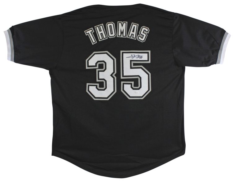 Frank Thomas Authentic Signed Black Pro Style Jersey Autographed JSA Witness