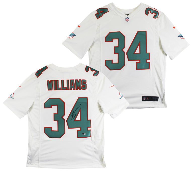 Dolphins Ricky Williams Authentic Signed White Nike Limited Jersey BAS Witness 2