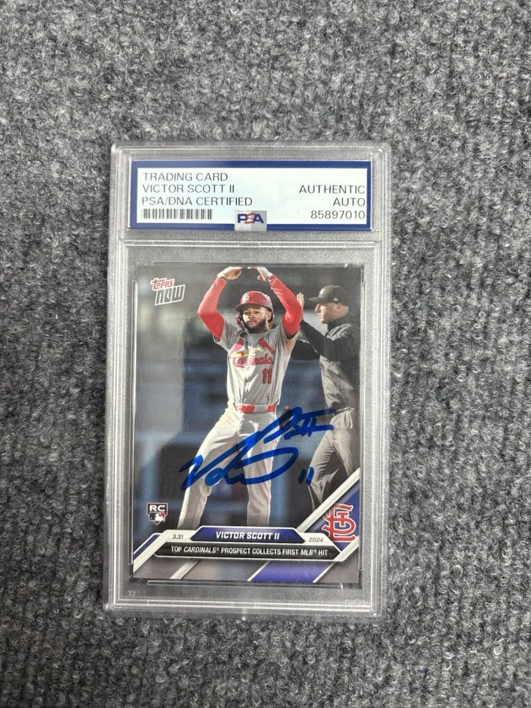 Victor Scott  2024 Topps Now 1st MLB Hit Auto. Psa DNA￼