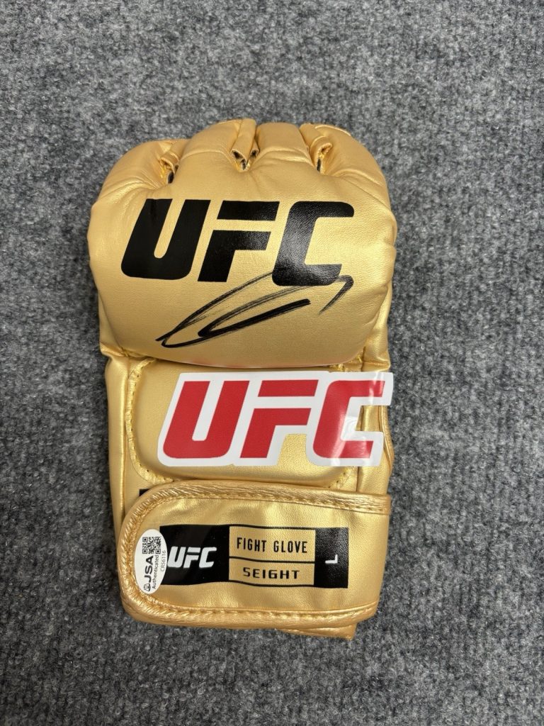 Sean Strickland Fighter Autographed Signed Gold UFC Glove MMA UFC Champ JSA COA