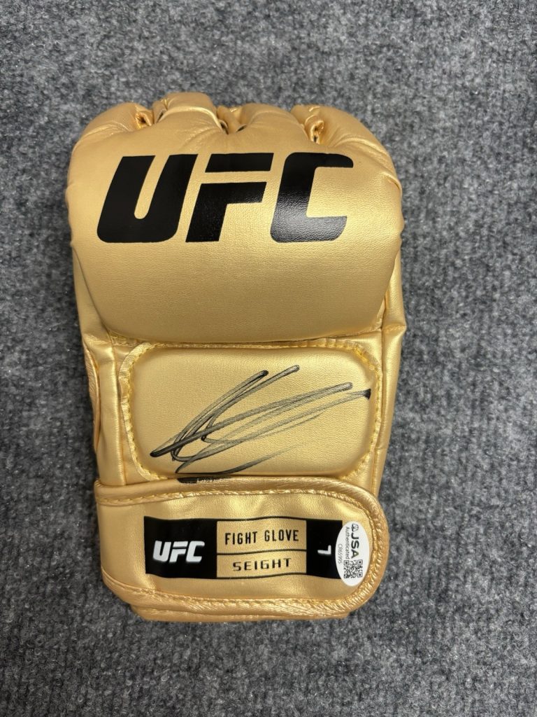 Sean Strickland Fighter Autographed Signed Gold UFC Glove MMA UFC Champ JSA COA