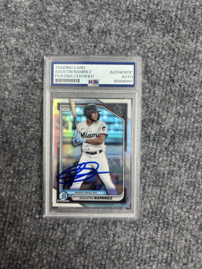 Agustin Ramirez 2024 Bowman Chrome Refractor Auto . Boc-133. Psa DNA. Marlins