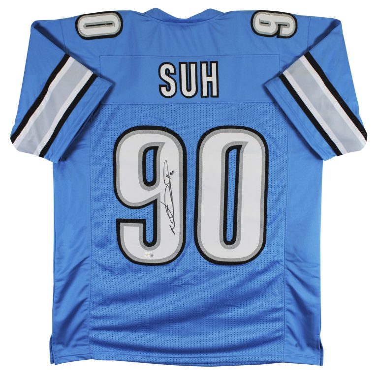 Ndamukong Suh Authentic Signed Blue Pro Style Jersey Autographed JSA Witness