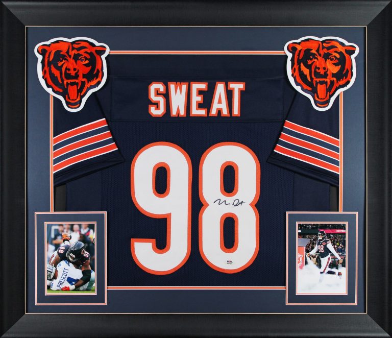Montez Sweat Authentic Signed Navy Pro Style Framed Jersey Autographed PSA/DNA