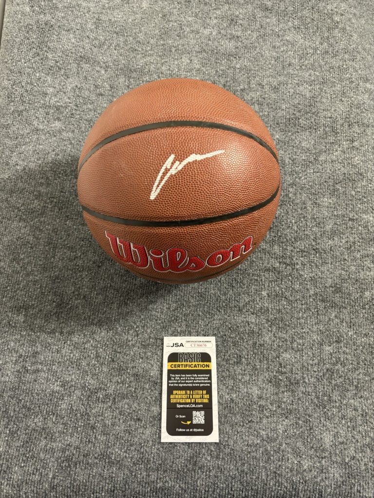 Caleb Wilson Autograph Signed Chicago Bulls Logo Basketball Jsa Coa
