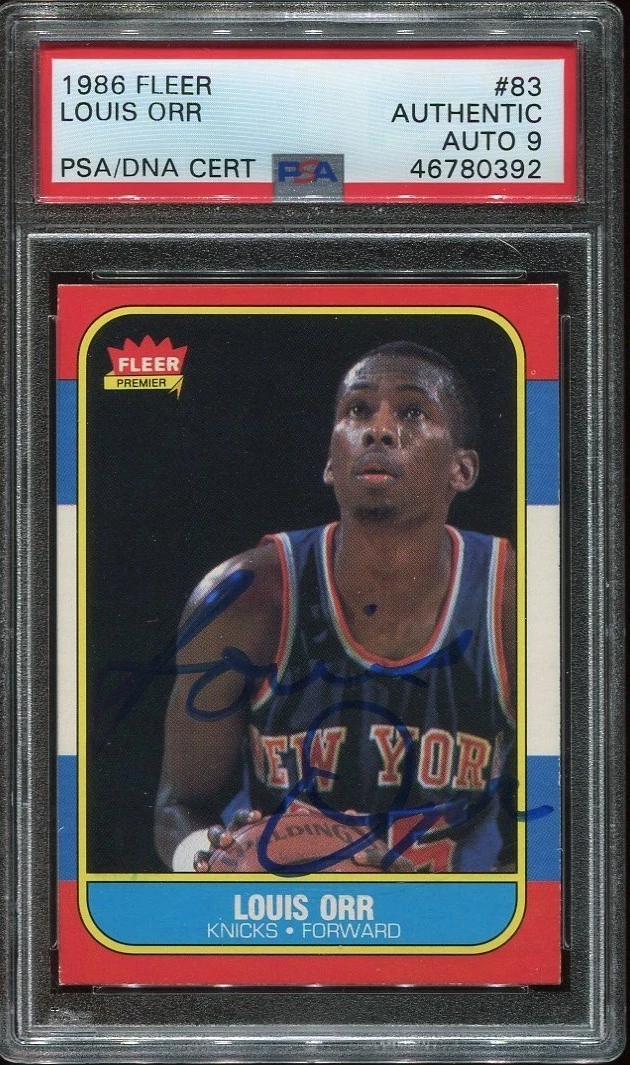 NEW YORK KNICKS LOUIS ORR signed autographed 1986 FLEER CARD PSA/DNA RARE!