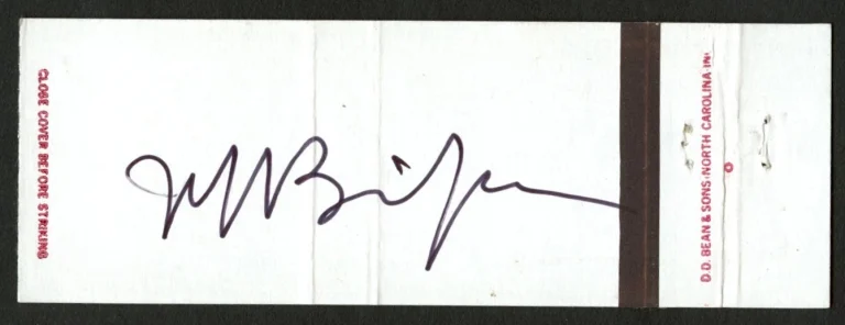 Jeff Bridges signed autograph Matchbook Cover Actor Singer PSA Stickered