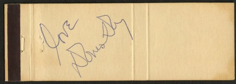 Doris Day signed autograph Matchbook Cover Actress Singer Comedian PSA Stickered
