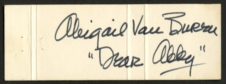 Pauline Phillips AKA Dear Abby signed autograph Radio Host Matchbook Cover PSA