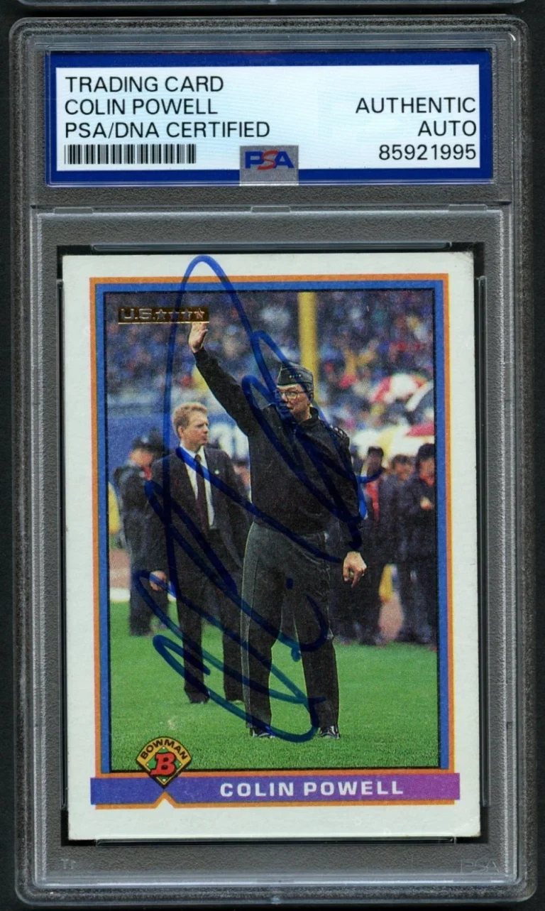Colin Powell signed autograph US Secretary of State Trading Card PSA Slabbed