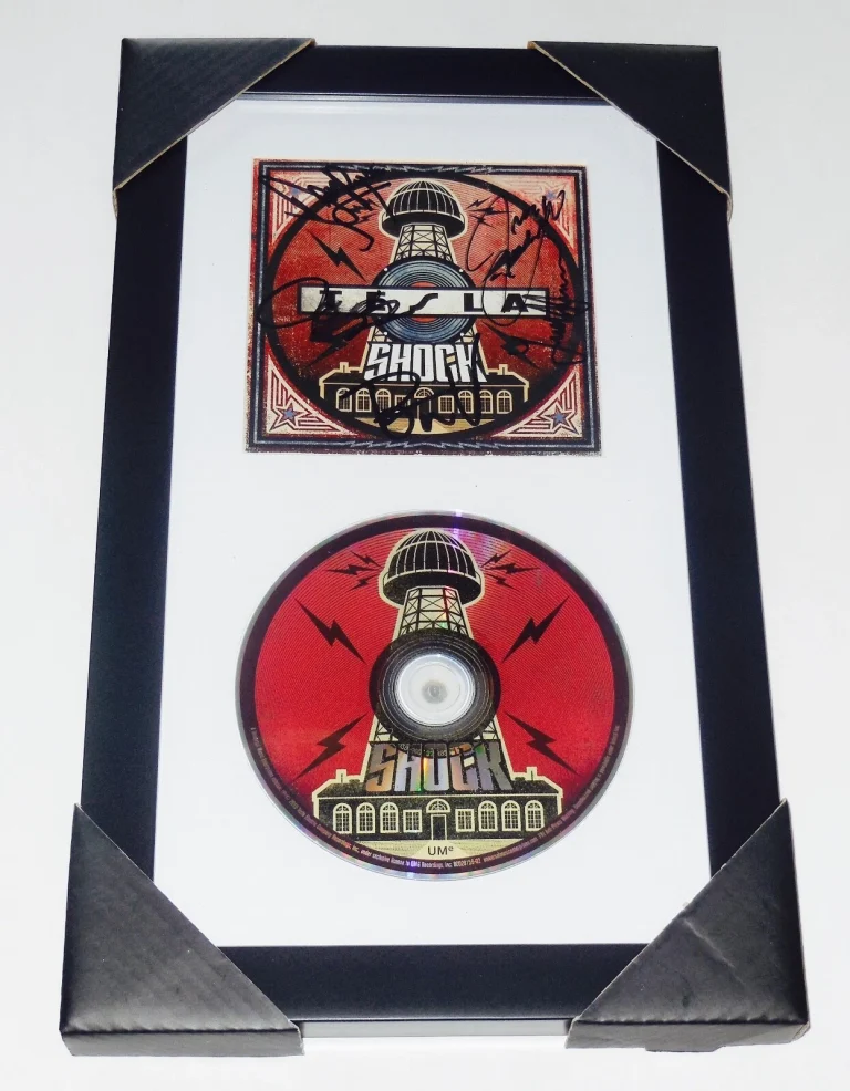 TESLA AUTOGRAPHED SHOCK CD COVER (FRAMED & MATTED) - W/ COA!