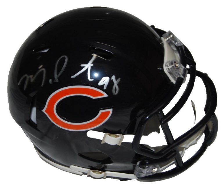 MONTEZ SWEAT signed (CHICAGO BEARS) 2026 mini football helmet JSA COA CR86542