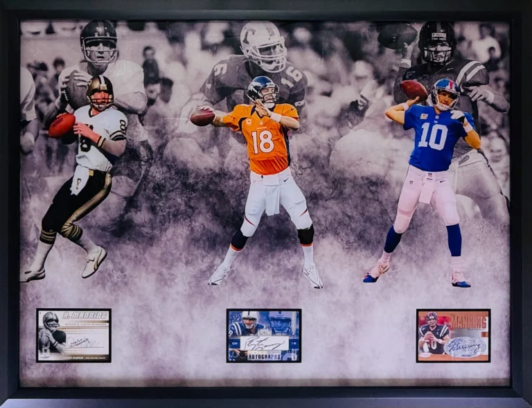 PEYTON MANNING ELI MANNING ARCHIE MANNING Framed Signed Pack Pulled Cards NFL