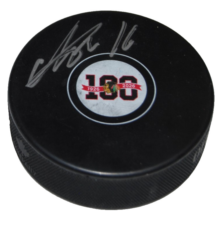 ANTON FRONDELL signed (CHICAGO BLACKHAWKS) 100TH Ann puck BECKETT BY064001