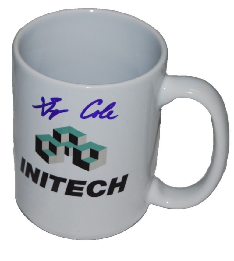 GARY COLE signed (OFFICE SPACE) INITECH Coffee Cup Mug BECKETT BAS BY085935
