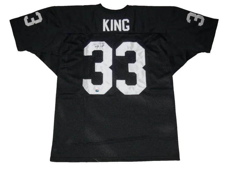 KENNY KING AUTOGRAPHED CUSTOM JERSEY (LOS ANGELES RAIDERS) - AAUTHENTICS COA!