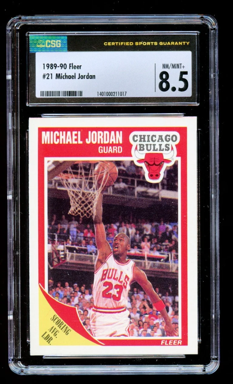 1989-90 Fleer Michael Jordan Chicago Bulls #21 Trading Card CSG 8.5