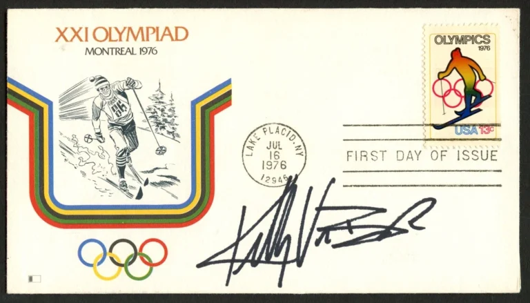 Kelly VanderBeek signed autograph FDC Canadian Alpine Skier PSA Stickered