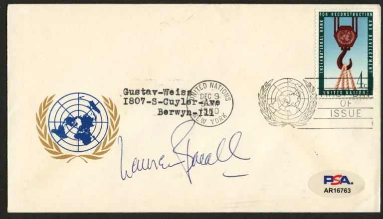 Lauren Bacall d2014 signed autograph FDC Actress Key Largo PSA Stickered