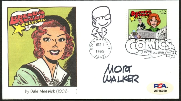 Mort Walker d2018 signed autograph FDC Beetle Bailey Creator PSA Stickered