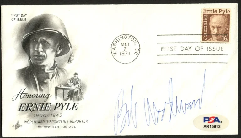 Bob Woodward signed autograph FDC Journalist broke Watergate scandal PSA Sticker